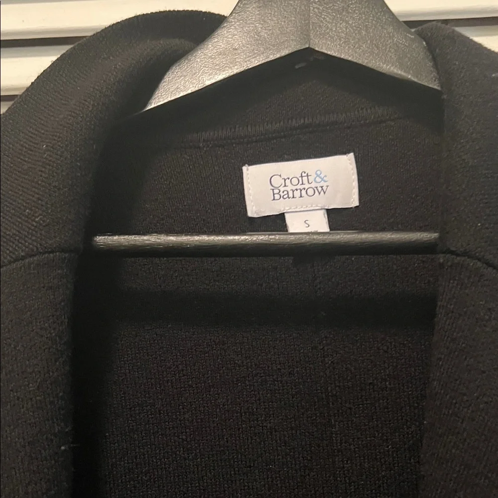 Croft & Barrow Classic Black brown button down Sweater Knit. - Picture 3 of 6